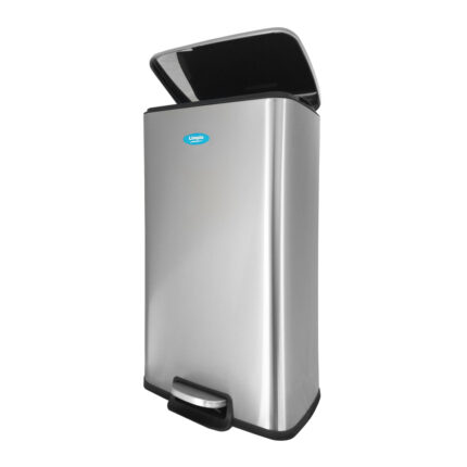 cos de gunoi din inox cu inchidere lenta limpio cxr 30l deschis