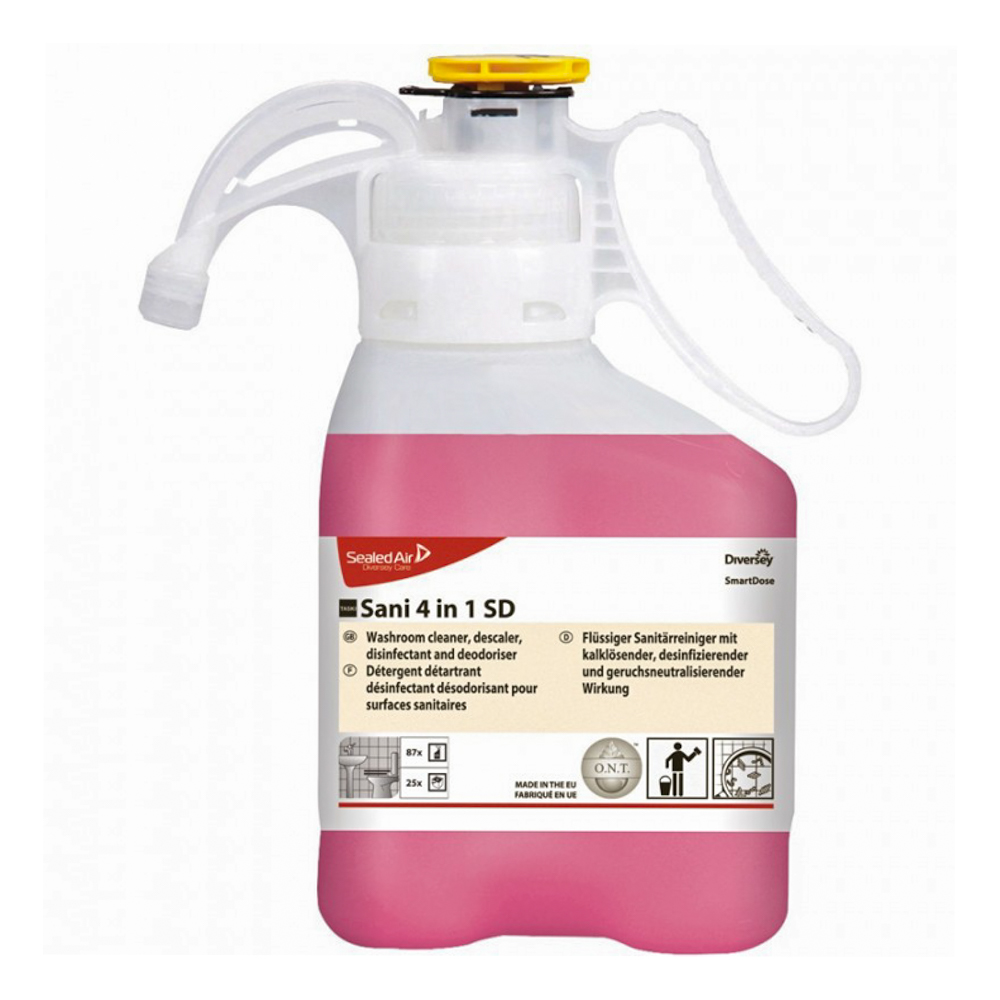 bidon 1400 ml detergent dezinfectant biocid de culoare roz