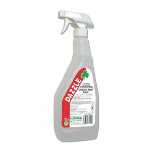bidon cu atomizor detrgent pentru inox lucios clover dazzle