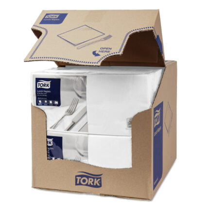 servetele de masa tork lunch albe 33x33 cm bax 4 buc.
