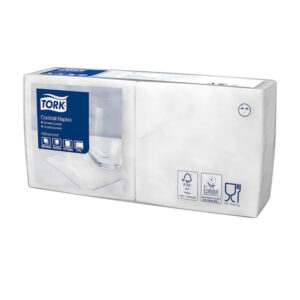 servetele pentru bauturi tork cocktail albe 24x24 cm
