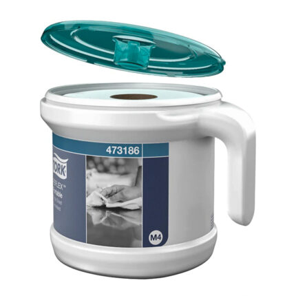 sistem de dozare cu derulare centrala portabil tork reflex cu capacul desfacut