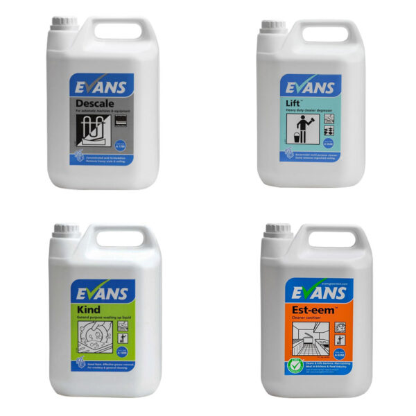 set de 4 canistre de 5 l pachet promotional detergent evans pentru bucatarie