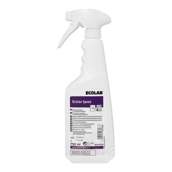 dezinfectant rapid pentru suprafete fara clatire ecolab sirafan speed 750 ml