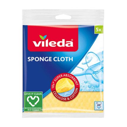 lavete umede vileda sponge cloth aqua, set 5 buc.