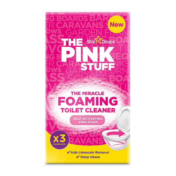 pudra spumanta pentru curatarea vasului de toaleta stardrops the pink stuff 3×100 grame
