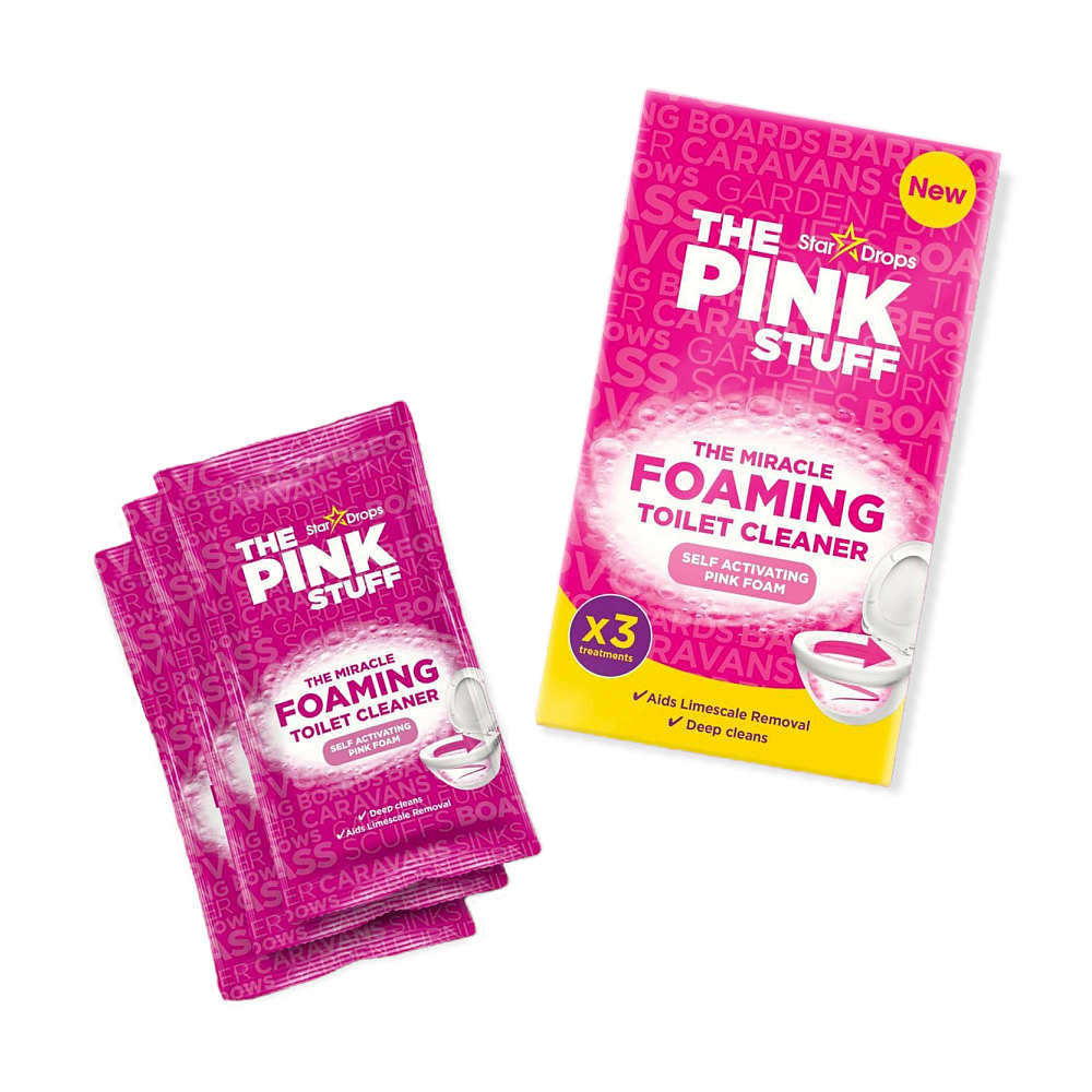 pudra spumanta pentru curatarea vasului de toaleta stardrops the pink stuff 3×100 grame pack